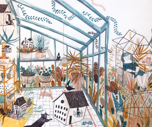 Green houses illustrazione